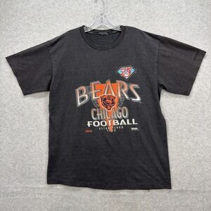 Vintage Trench Chicago Bears T Shirt Mens Large* Black NFL Football 1994 USA Tee